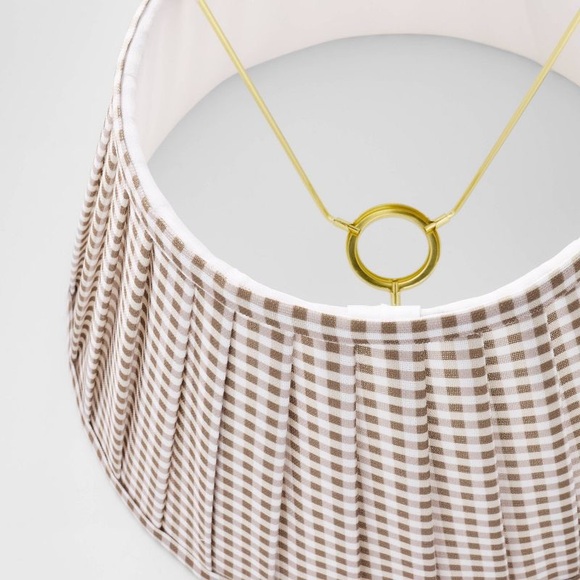 Gingham Pleated Lamp Shade Brown - Threshold™ designed with Studio McGee - Picture 4 of 8